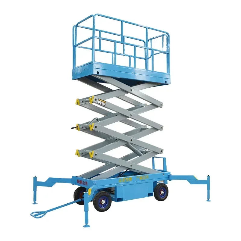 Qiyun Hydraulic Lift 7m Lifting height Mobile Scissor Lift 500kg Load Capacity Aerial Work Platform