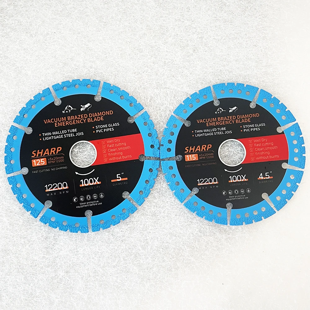 1Pc Vacuum Brazed Diamond Emergency Blade Diamond Cutting Disc For Angle Iron Channel Steel Square Tube Round Tube Steel Bar