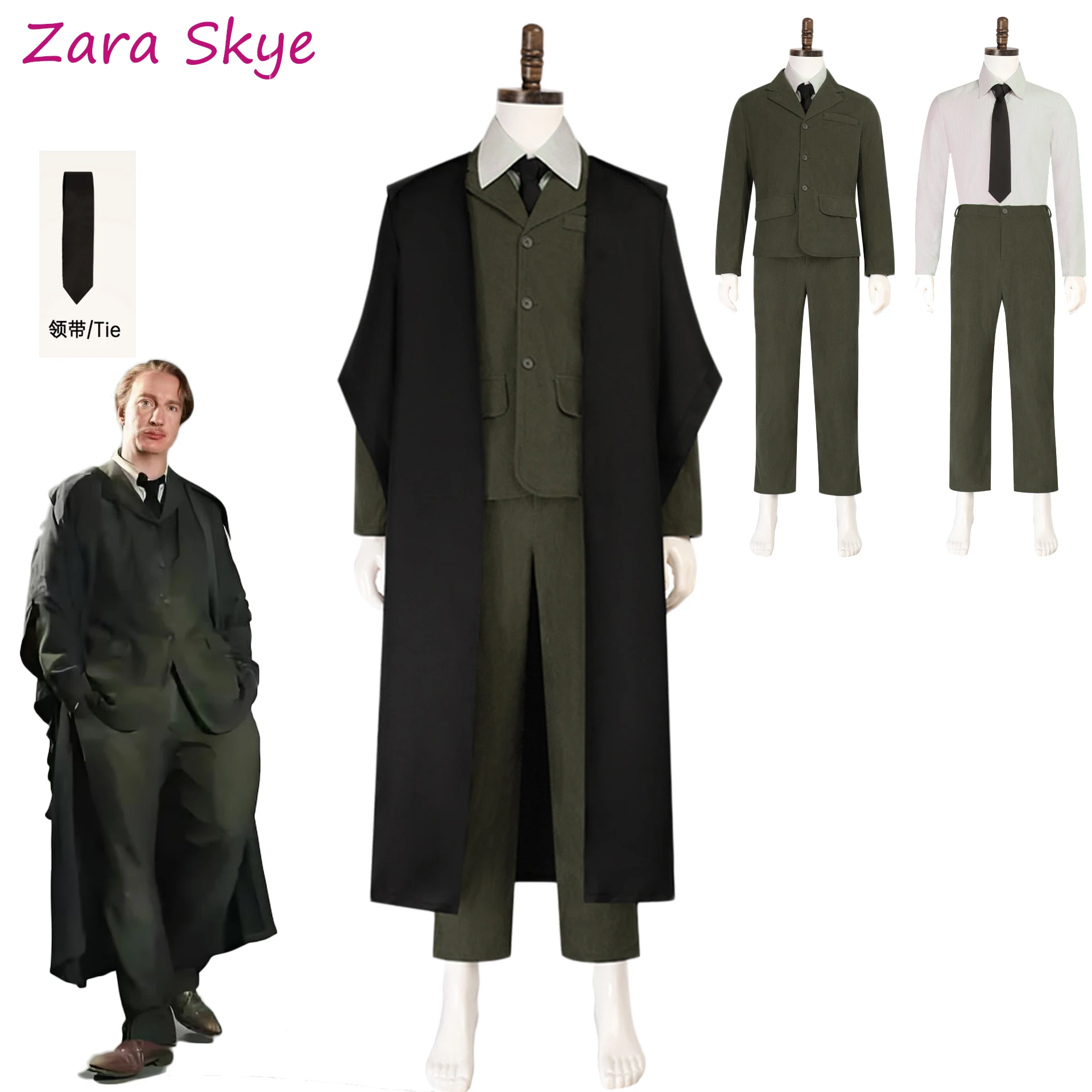 

Remus John Lupin fantasy costume man Wizard's Black Robe cosplay Shirt Vest Pants adult man suit carnival anime Halloween cos