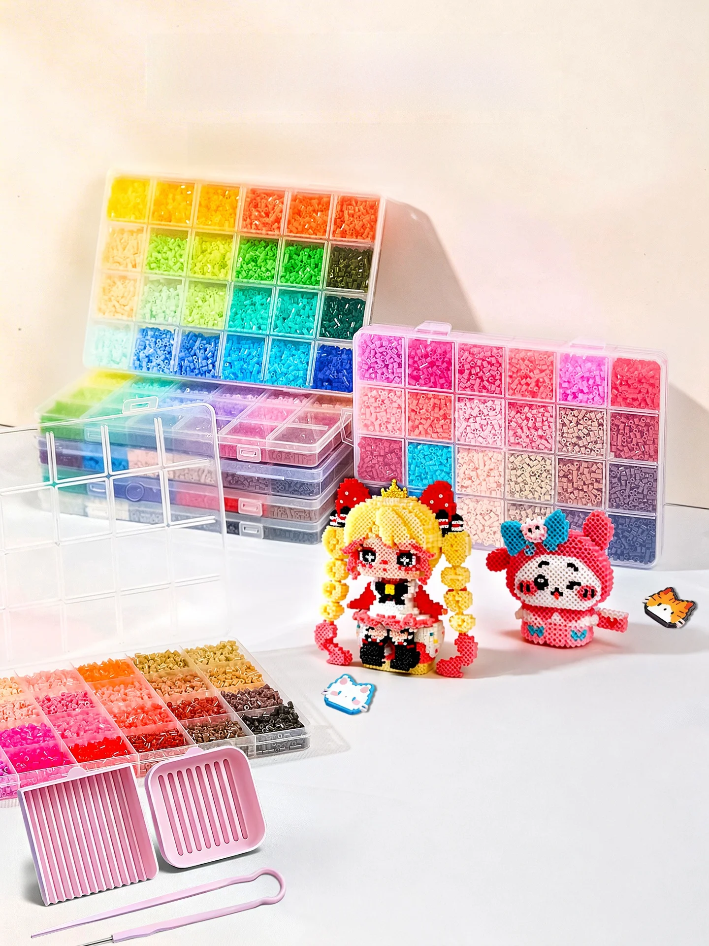 Full Set Handmade DIY Bean Blocks Kit Special Ironing Tool Included Complete Bean Assembly Model Puzzle Board Game Accessories