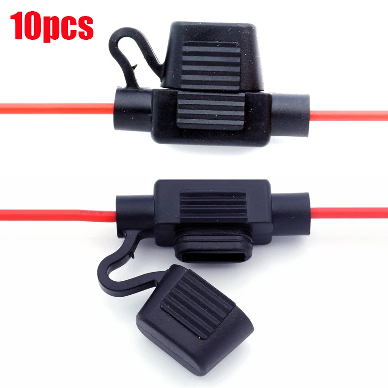 10Pcs Car Fuse Holder Standard 12V Waterproof In Line Car Mini Blade Adapter Fuse Holder 30A DC Insert for Cutoff Switch Socket