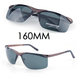 Vazrobe 160mm Oversized Sunglasses Men Polarized Rimless Sun Glasses for Man Black Wide Head Big Frame Driving Sports Style