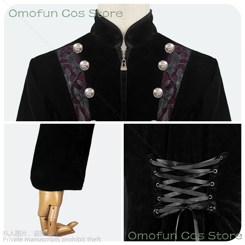 Medieval Vampire Cosplay Costume Steampunk Jacket Vest Coat Victorian Ghost Gothic Blazer Suits 2024 Halloween Vampire Cosplay