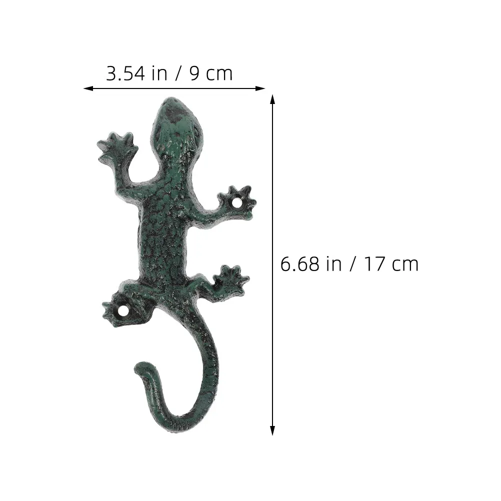 2Pcs Vintage Cast Iron Gecko Hooks Decorative Animal Wall Mounted Key Holders Indoor Outdoor Garden Coat Hat Rack - view 4