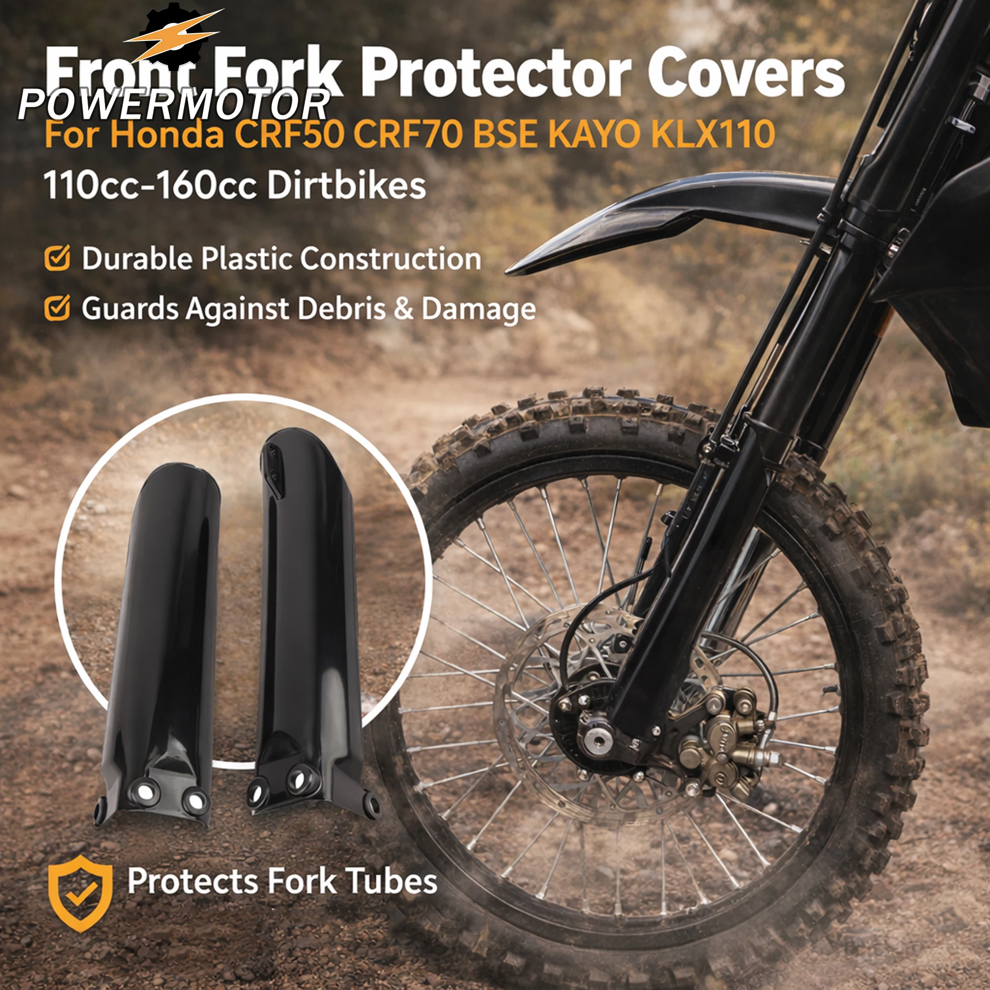 

DirtBike Motorcycle Front Fork Protector Covers Fork Guards For BSE KAYO Honda CRF50 CRF70 KLX110 110cc-160cc Supermoto Modified