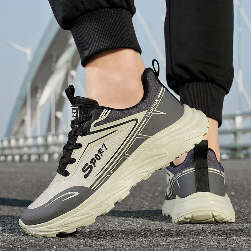 

Casual Shoes Men Breathable and Anti Slip Walking Shoes Mens Sneakers Outdoor Comfortable and Fashionable Lace Up Running Shoes
