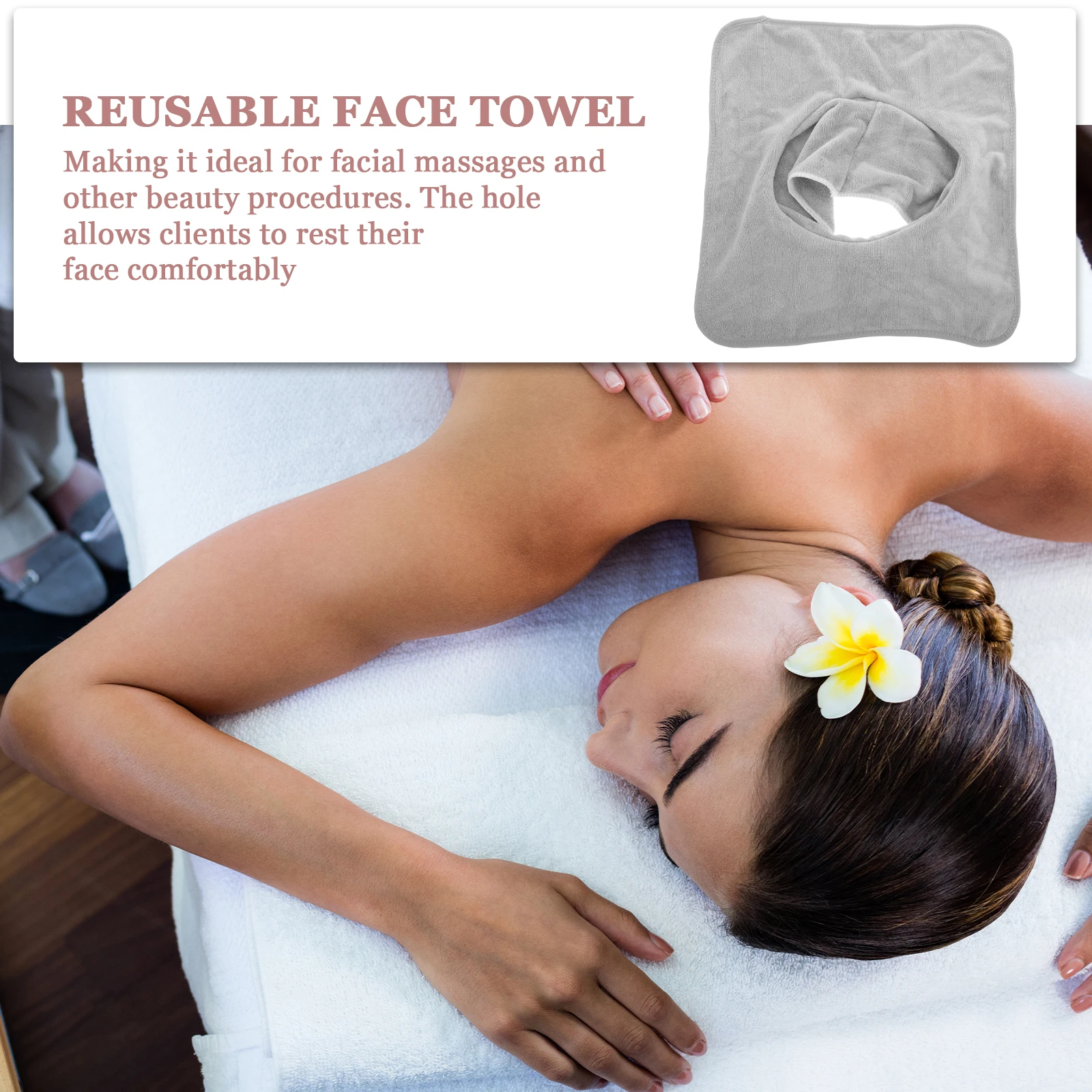 

35X35Cm Beauty Salon Bed Covers With Face Hole Reusable Soft Facial Massage Cover Towel Spa Table Cover Salon Supplies