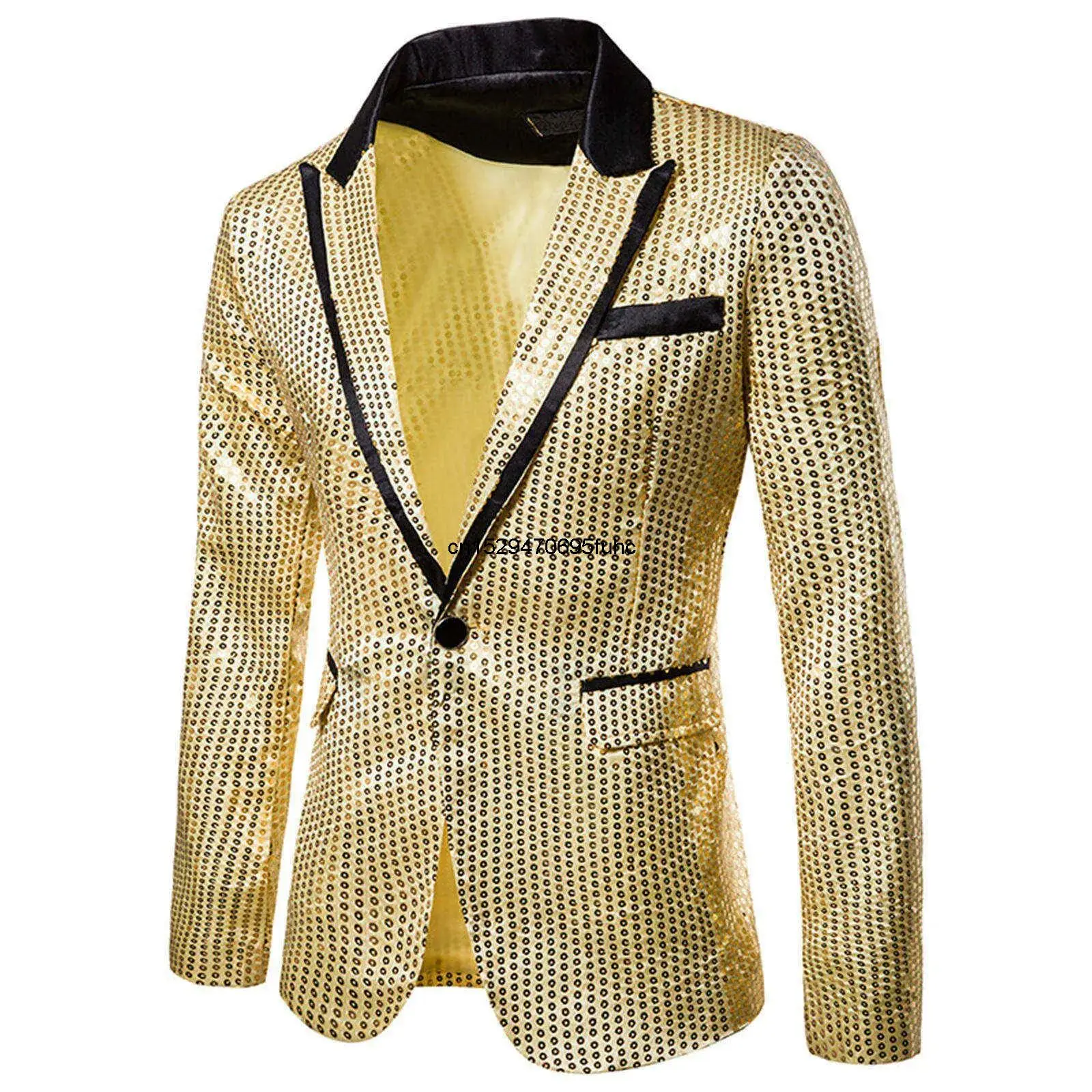 Shiny Gold Shiny Decorated Blazer Jacket for Men Night Club Graduation Men Suit Blazer Homme Costume Stage Wear for Singer