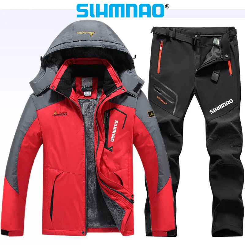 New Winter Fishing Suit Men\'s Fisherman Fishing Jacket Long Pants Thick, Warm, Waterproof, Windproof Snow Skiing Suit Set 2025