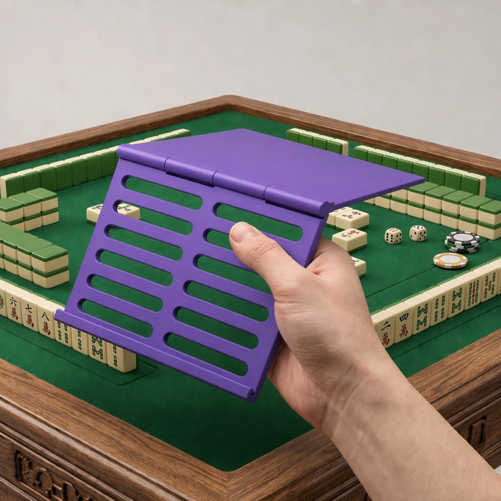 Foldable Mahjong Card Holder Non-Slip Household Mahjongs Holder Mah Jong Storage Stand for American Mahjongs Accessories