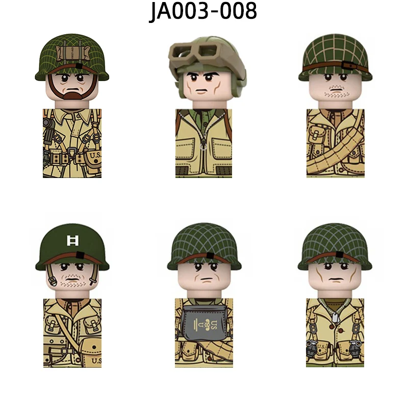 The Modern World War Western Front Soldier Model Blocks MOC Bricks Set Gifts Toys For Children JA003-JA008