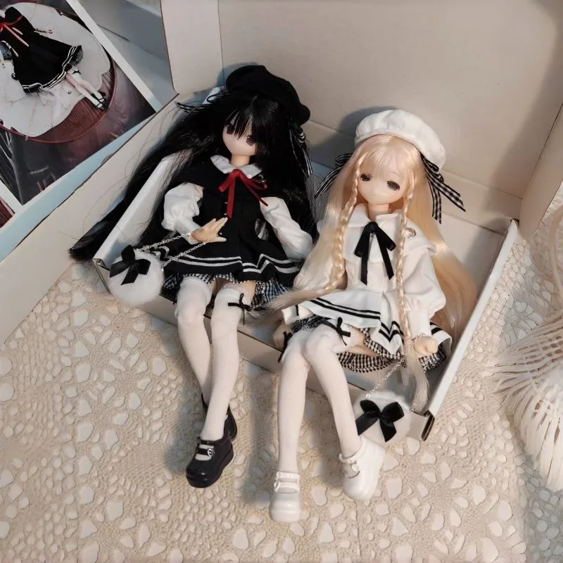 （customization 30day）BJD doll clothes suitable for ob24 azone size Cute suspender skirt clothing set doll accessories (4 points)