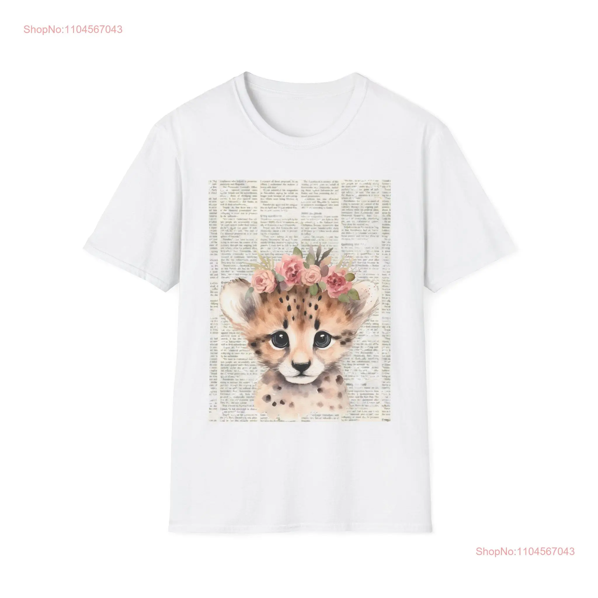 

Softstyle T Shirt Cute shirts nature pattern beautiful vintage style newspapers long or short sleeves