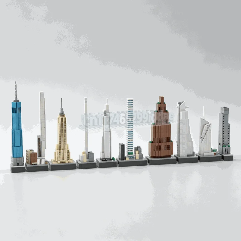 2067PCS Modern City Skyscraper Skyline Diorama MOC Block Famous Urban High-Rise Buildings Landscape Hobby Decor Toy Popular Gift
