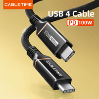 CABLETIME USB 4 Thunderbolt 4 Cable Compatible Type c 8K@60Hz Data Transfer 100W Fast Charging for Dell Macbook C413