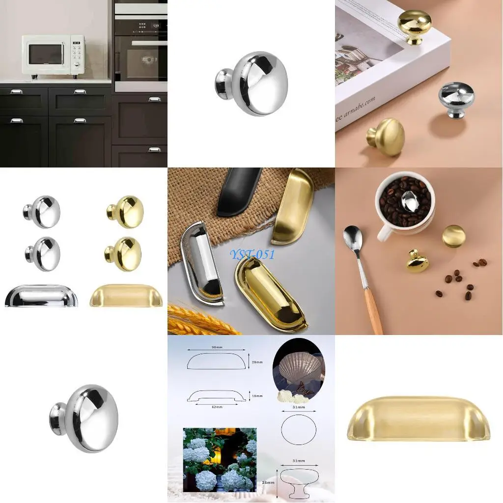 

E15A Solid Brass Door Knobs Round Cabinet Knobs Cupboard Door Handles Small Pull Knob