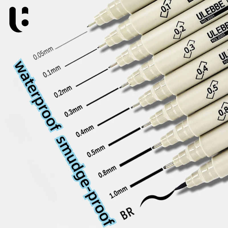 

ulebbe technical Pen Waterproof 0.05 9 Size Set Architecture Comics & Fine Line Art Professional Drawing Markers