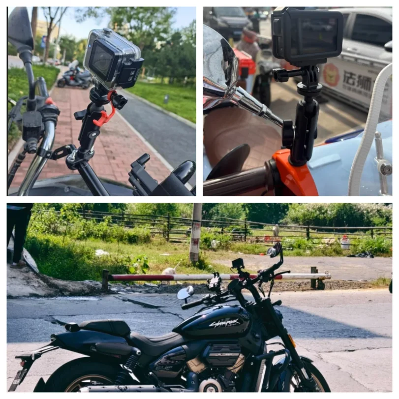 Motorcycle Bicycle Holder For GoPro 12 11 10 9 8 Handlebar Mirror Mount Bracket For Insta360 X3 X4 DJI Action Camera Accessories view 6