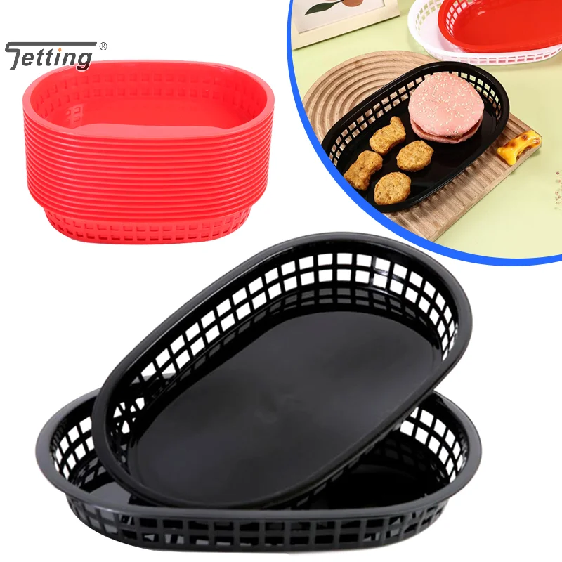 

Корзины для фаст-фуда, пластиковый сервировочный поднос для гастрономов, куриных гамбургеров, сэндвичей, картофеля фри, корзина для хранения продуктов питания, принадлежности для ресторана