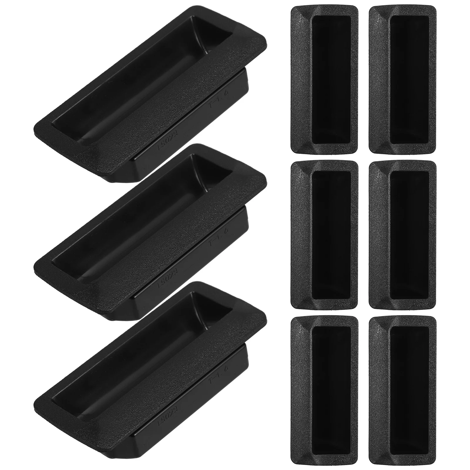 

10pcs Cabinet Door Handles Black Flush Pull Handle No Sharp Edges Easy Installation Embedded Design Modern Recessed Drawer Pull