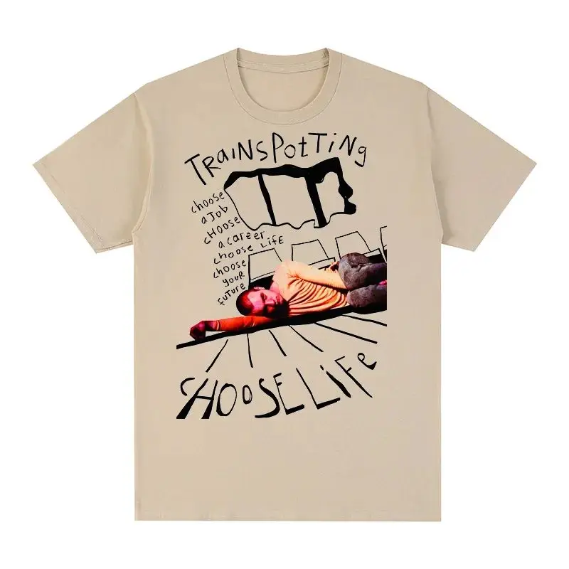 Y2k Hip Hop T-Shirt Trainspotting Vintage T-Shirt Kreativer Druck Topd Lässige lockere Streetwear Neue T-Shirts Geburtstagsgeschenke Unisex