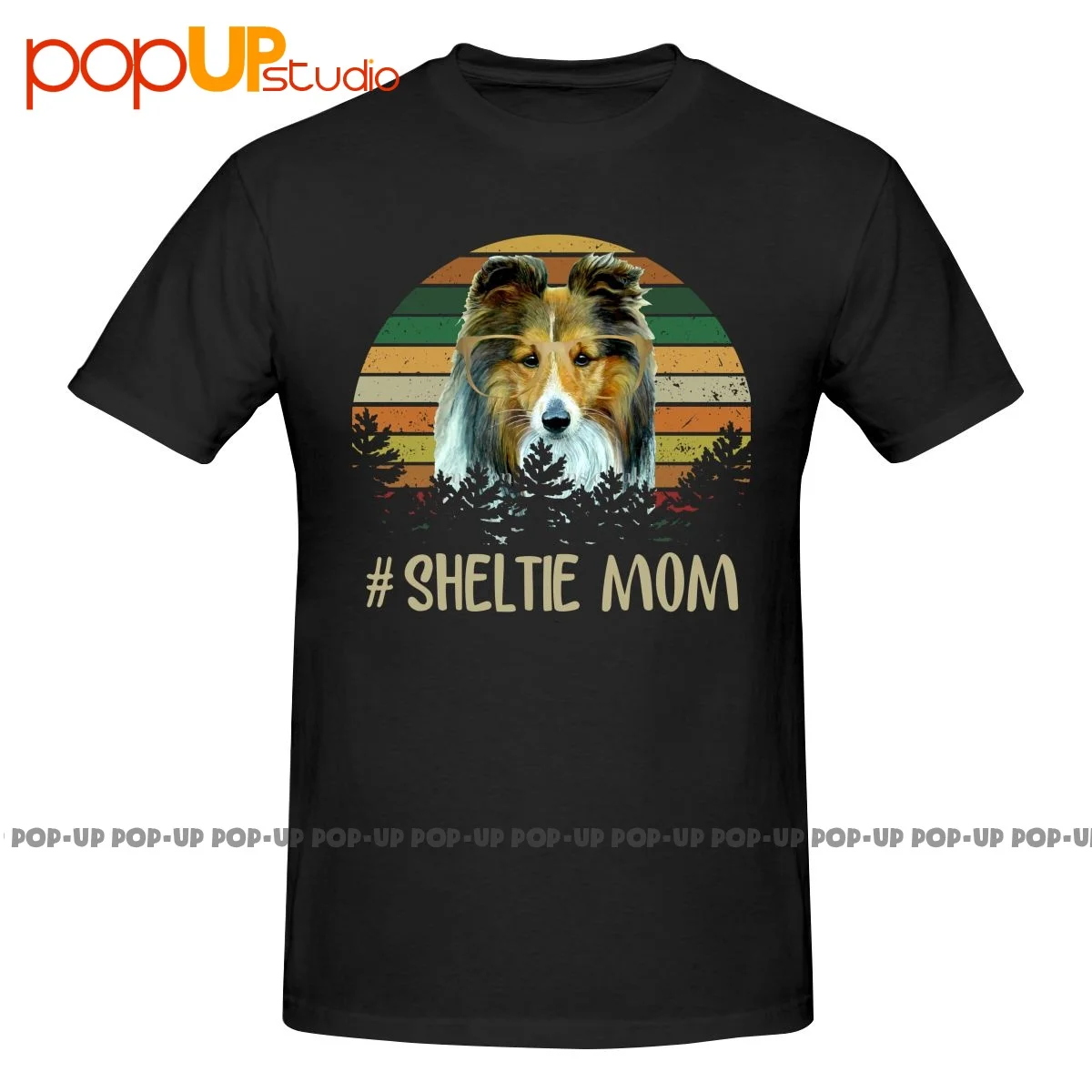 Retro Sheltie Mom Shirt T-shirt Tee Top Trendy Hip Hop Best Quality