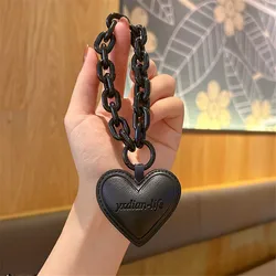 Handmade Heart Keychain Acrylic Plastic Link Chain Key Ring For Women Girls Handbag Pendant Accessorie leather Car Keys Jewelry