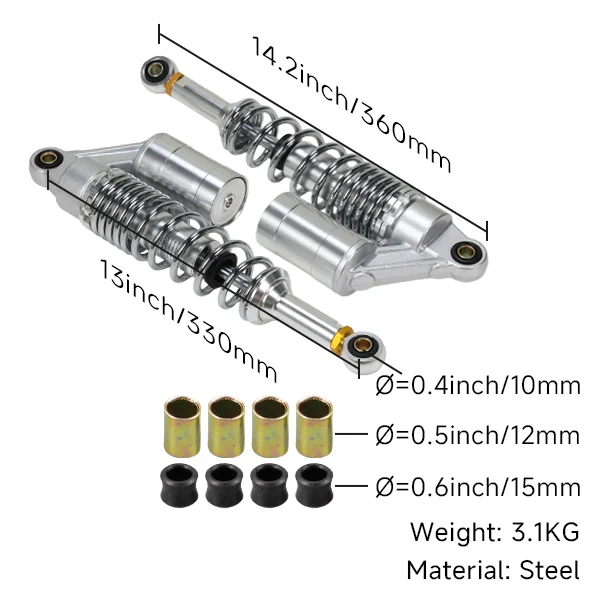 330mm Rear Shock Absorber Gas Cylinder DAX CT70 ST70 Silvery Suspension Parts DAX CT70 ST70 Parts for HONDA CT70 Motorcycles