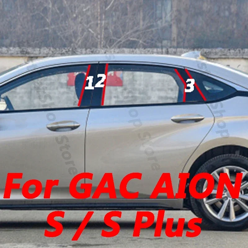 

For GAC AION S / S Plus 2020-2023 Car Door Window Middle Column Trim Protection B C Pillar Strip PC Stickers Accessories