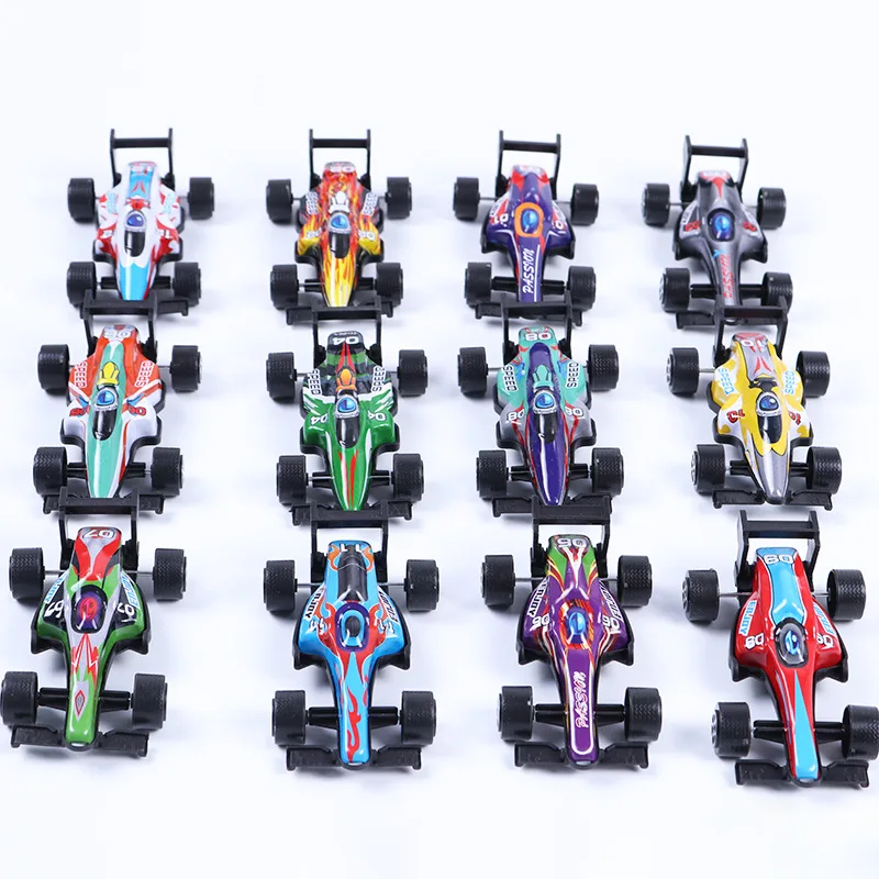 Coche de carreras de simulación de 5 piezas para niños, coche de juguete de simulación de F1, modelo de rompecabezas, regalo de cumpleaños y vacaciones