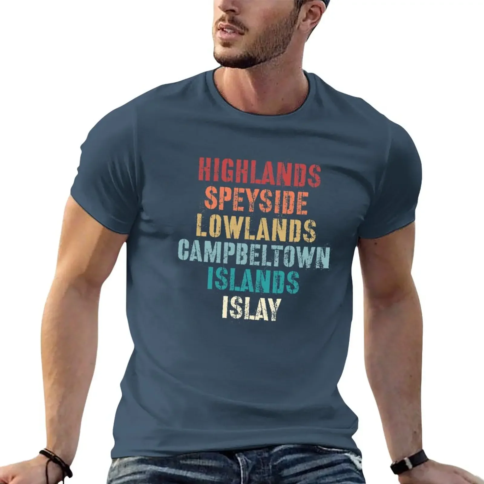 

Scotch Whisky producing regions of scotland T-Shirt Blouse funnys T-shirts for men cotton