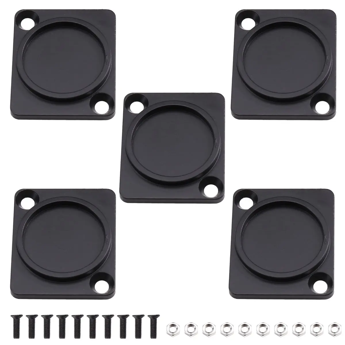 618 Mega Sale 5PCS Panel Mount Blank Plate, D-Type Cover Plate Patch Board, Panel Base for Connectors and XLR Connectors