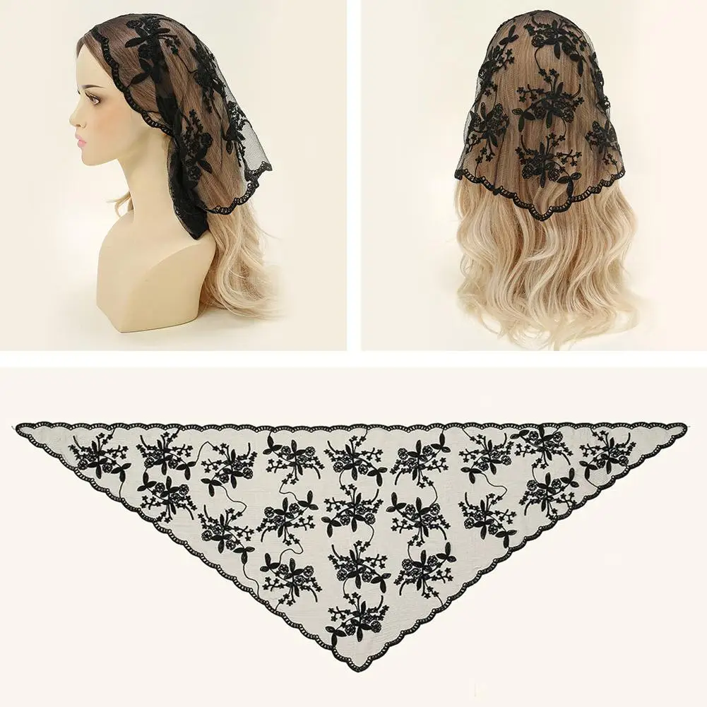 

Hollow Lace Triangle Scarf Head Wrap Scarf Office Lady Sun Hair Tie Women Protection Headscarf Bandana Kerchief Girl Wrist H9T0