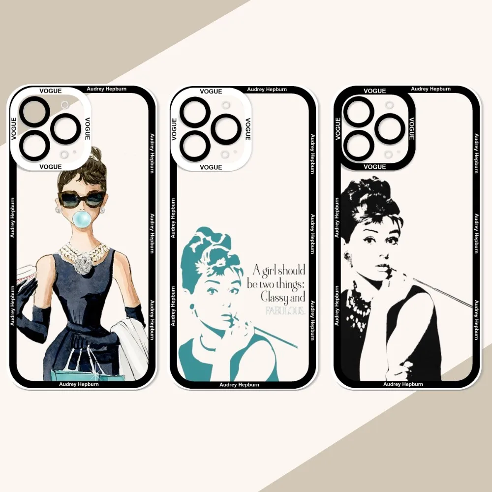 Audrey Hepburn Breakfast At Tiffany\'s Phone Case For IPhone 12 11 13 14 Pro Max XR XS Max X Iphone15 15pro 7 8 Plus Case