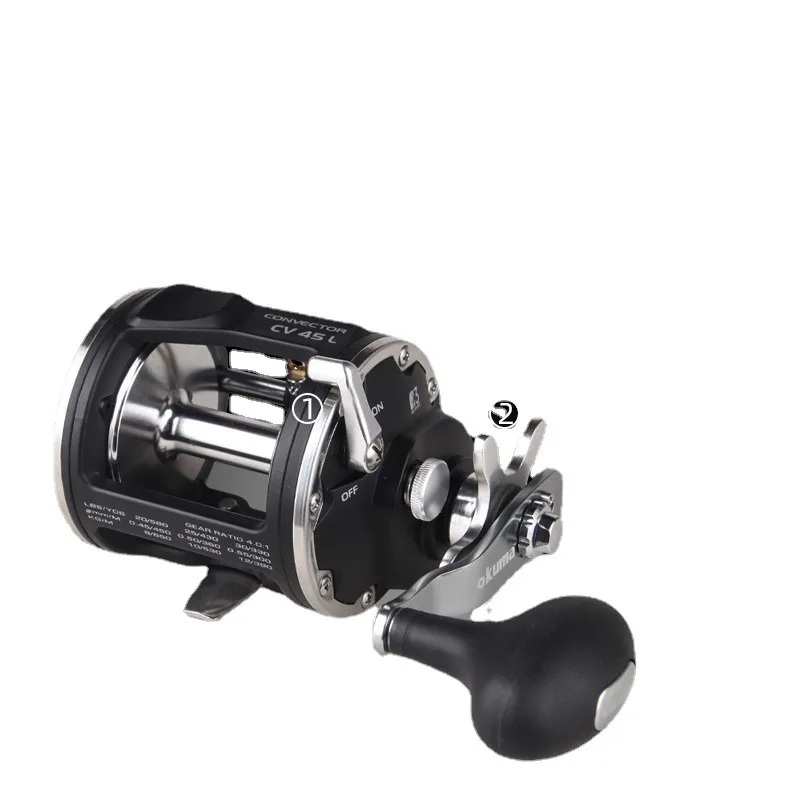 Imagem -03 - Okuma Convector Ice Water Fishing Reel Cv45l Convencional Redondo