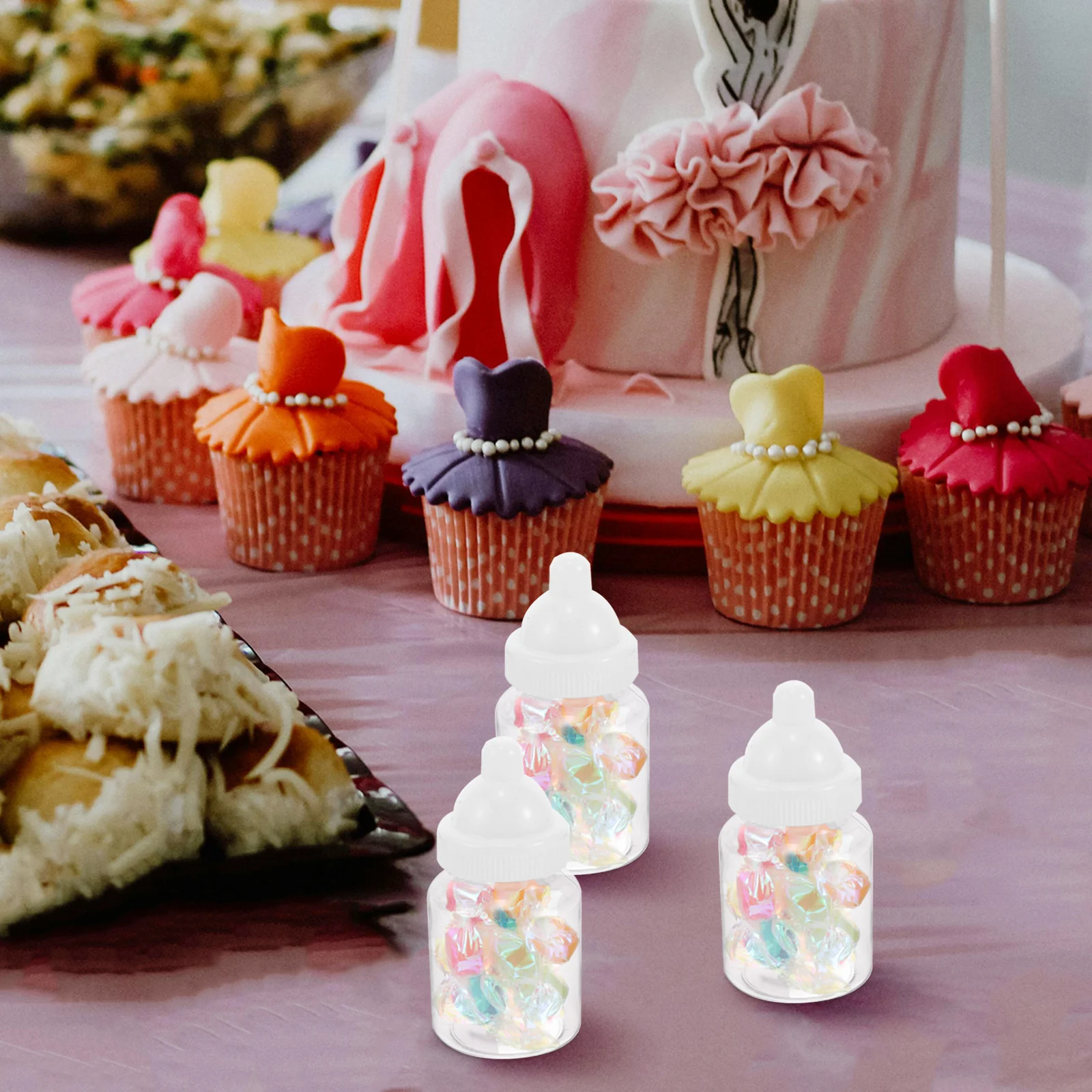 

12Pcs Small Bottle Candy Box Clear Bottle-Shaped Favors for Shower Party Sweets Chocolate Gift Container Decorative