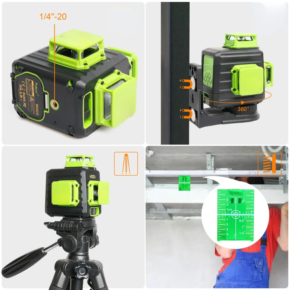 Auto-nivelamento feixe verde com Li-ion Battery, 12 linhas, B03CG