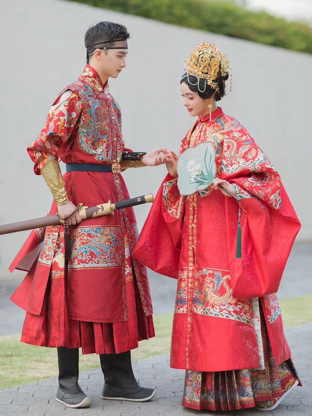 Original Ming style Hanfu faux makeup flower on the ground, six meter eight pairs of pleated horse face skirt for CHINESE HANFU