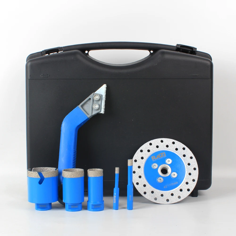 

Профессиональный инструмент для установки плитки Raizi, алмазный набор с кольцевой пилой для плитки, сверло, режущий шлифовальный диск