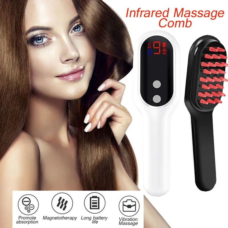Electric Hair Growth Comb Infrared Laser Hair Care Style Anti-Hair Lossr Red Light Treatment Head Massager Brush