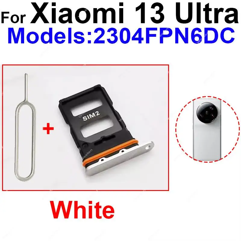 Sim Card Tray For Xiaomi 13 13 Pro 13 Ultra 13 Lite Reader Holder Sim Card Slot Scoket Adapter Replacement Parts