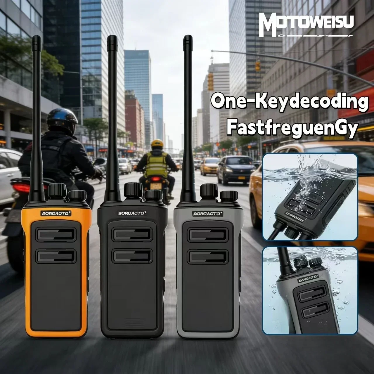 Rechargeable UHF Walkie Talkies 16 Channels Long Range with Noise Reduction VOX Encryption Copy Frequency Two-Way Radios for Out