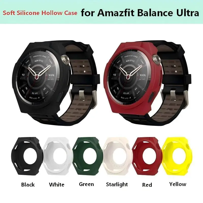 Capa de Silicone Macia e Oca para Relógio Inteligente Amazfit Balance Ultra, Protetor de Bumper para Acessórios Huami Balance Ultra