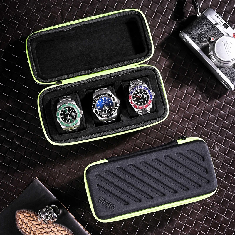 Luxury Tourist Watches 3slots Watch Rolls Bag Travel Portable Men\'s Watch Case Organizer for Men Jewelry Strap Storage Bag