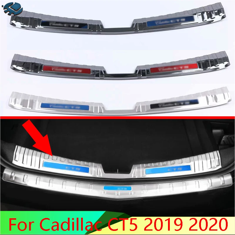 

For Cadillac CT5 2019 2020 Car Accessories Stainless Steel Rear Trunk Scuff Plate Door Sill Cover Molding Garnish