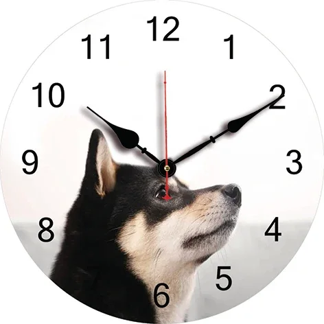 Dog Custom Large Clock Living Room Home Decor Round Wall Clock Quartz Table Clock Children Bedroom Decoration Wall Watch