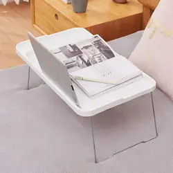 Mesa plegable portátil con portavasos para dormitorio de estudiantes, bandeja de cama estable, escritorio con antideslizante para sofá