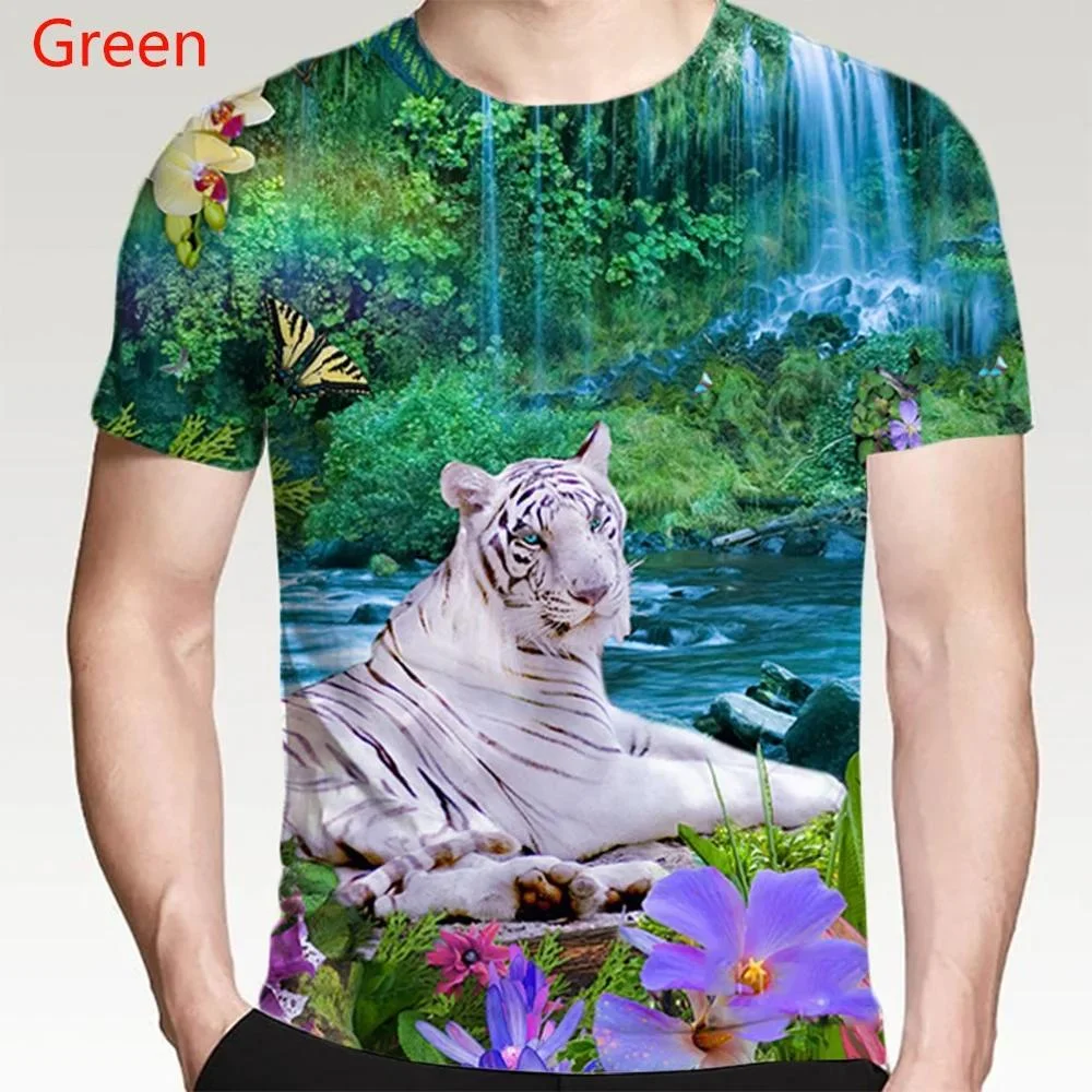 New Fashion Casual Unisex Hipsters Street Style Tops Tees XS-5XL Men Women 3D Animal Tiger Printed T-shirt