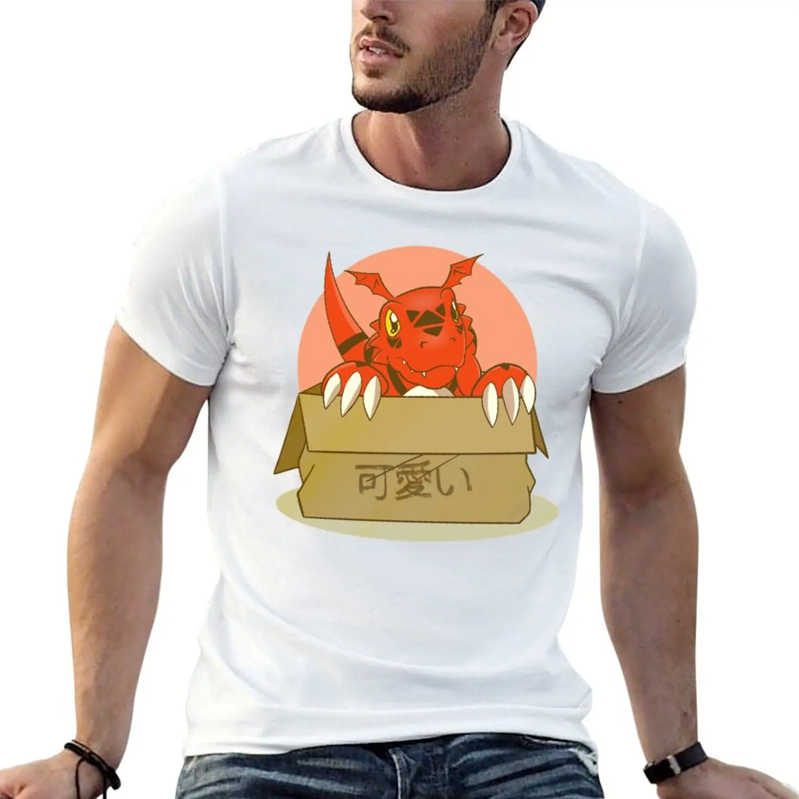 

Guilmon in the box digimon T-Shirt t shirt personalised anime t shirts for man T-Shirt