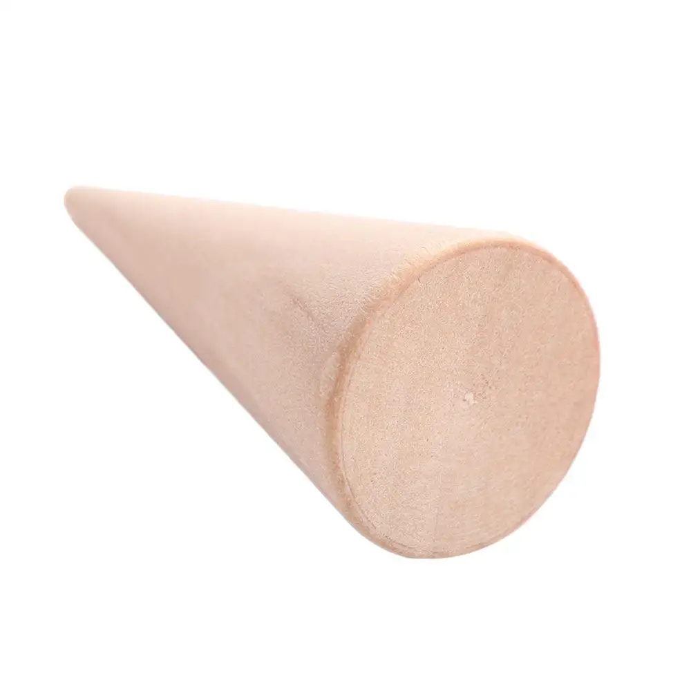 ヴィンテージ木製リングホルダー ジュエリーディスプレイ収納ラック リングディスプレイスタンド 未塗装コーン型リングオーガナイザー クラフトDIY